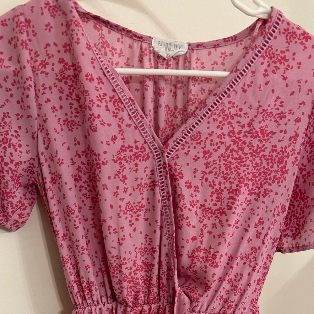 Pink floral dress perfect for the summer